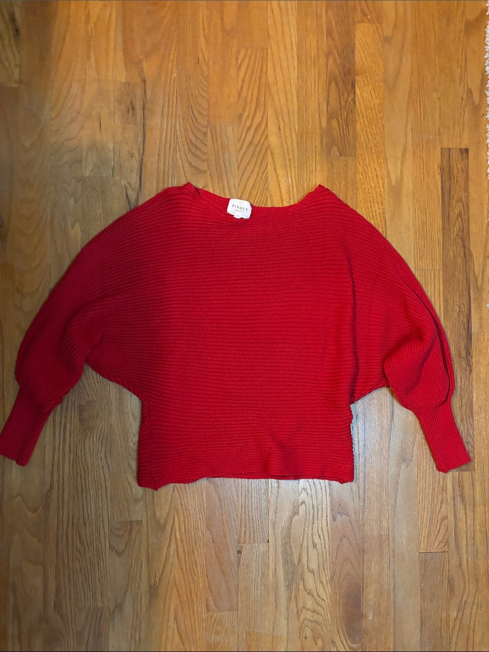 Red Ribbed Scoopneck Sweater - Cozy Lightweight Knit